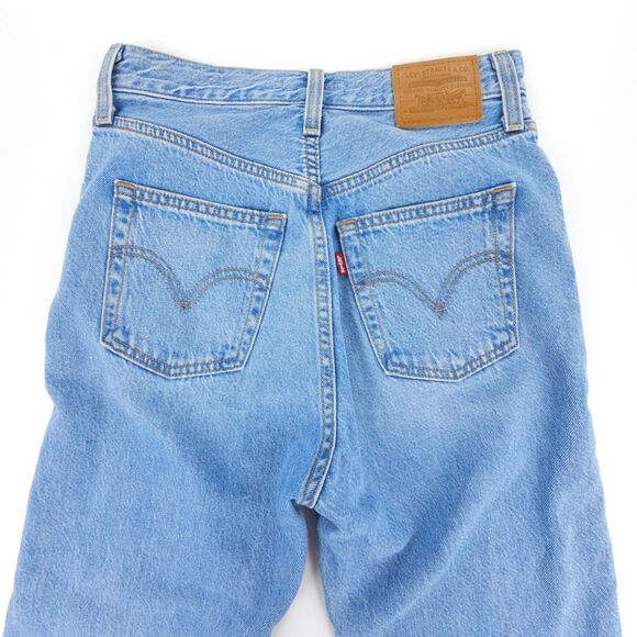 LEVIS Ribcage Straight Ankle Jean In The Middle Distressed 90s Y2k Clean Girl 26 - Picture 6 of 9